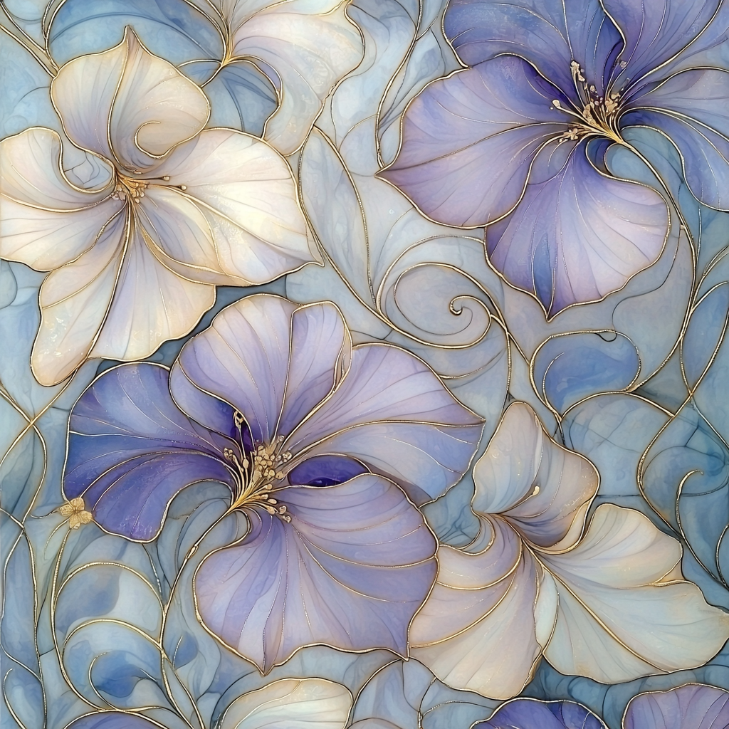 Alphonse Mucha Inspired Ethereal Floral Reverie Numbered Painting Kits