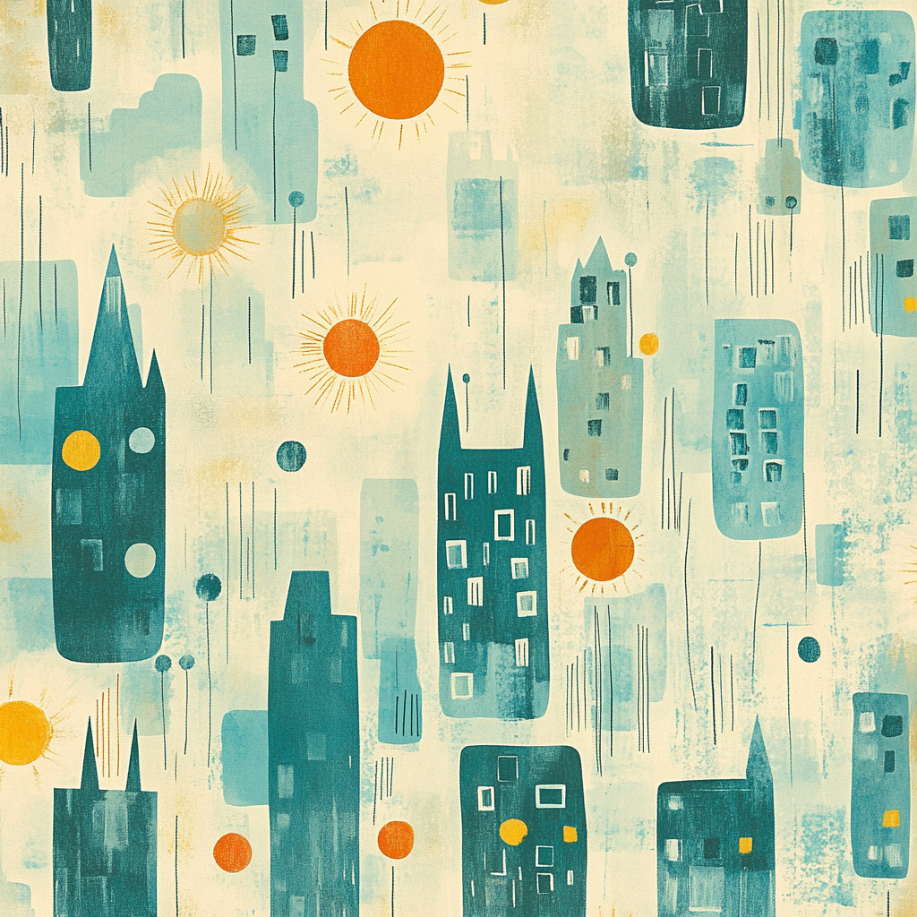 Paul Klee Inspired Dreamy Cityscape paint by numbers