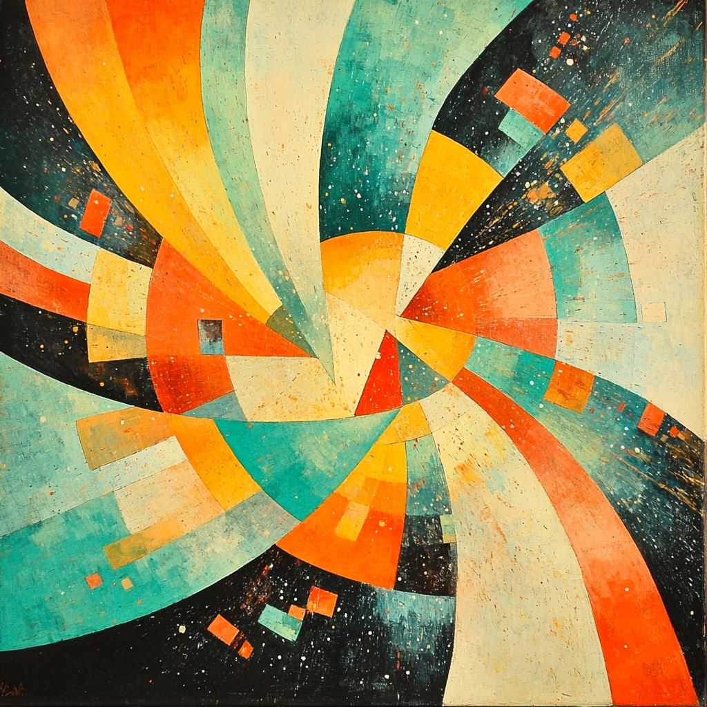 Kazimir Malevich Inspired Energetic Horizons Number Painting