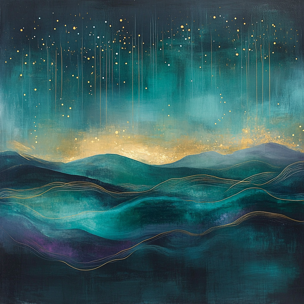 Jackson Pollock Inspired Aurora Web Of Motion Number painting