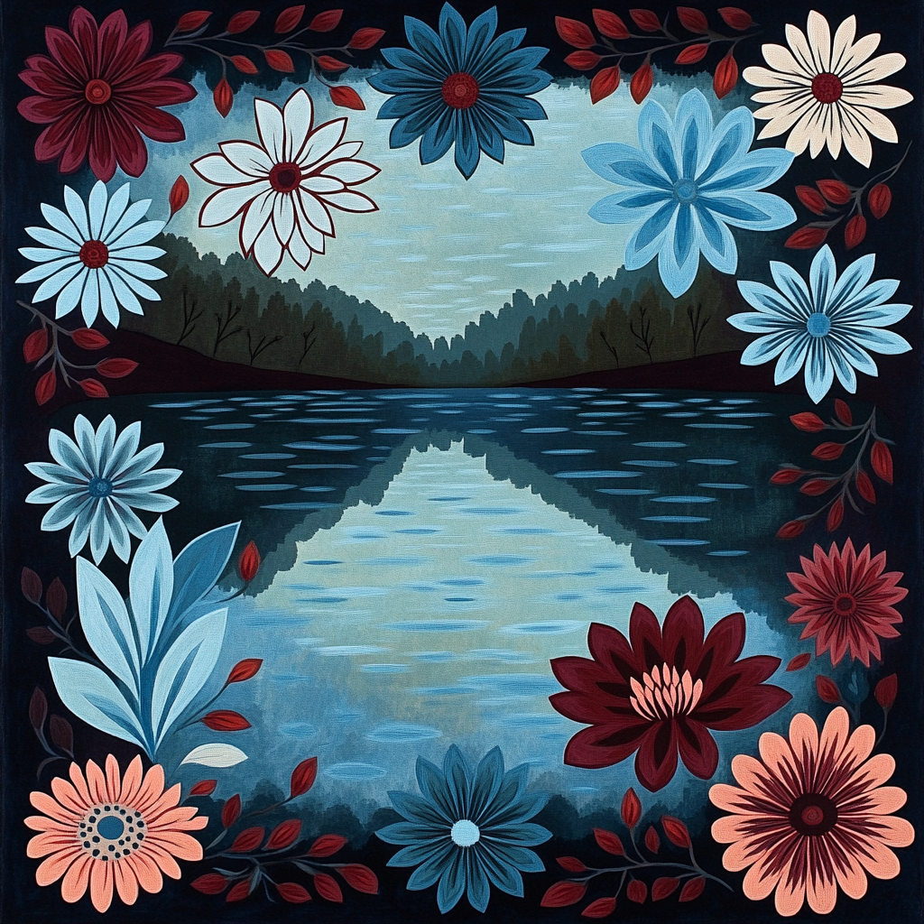 Frida Kahlo Inspired Mirrored Lagoon Of Petals Paint by numbers kits
