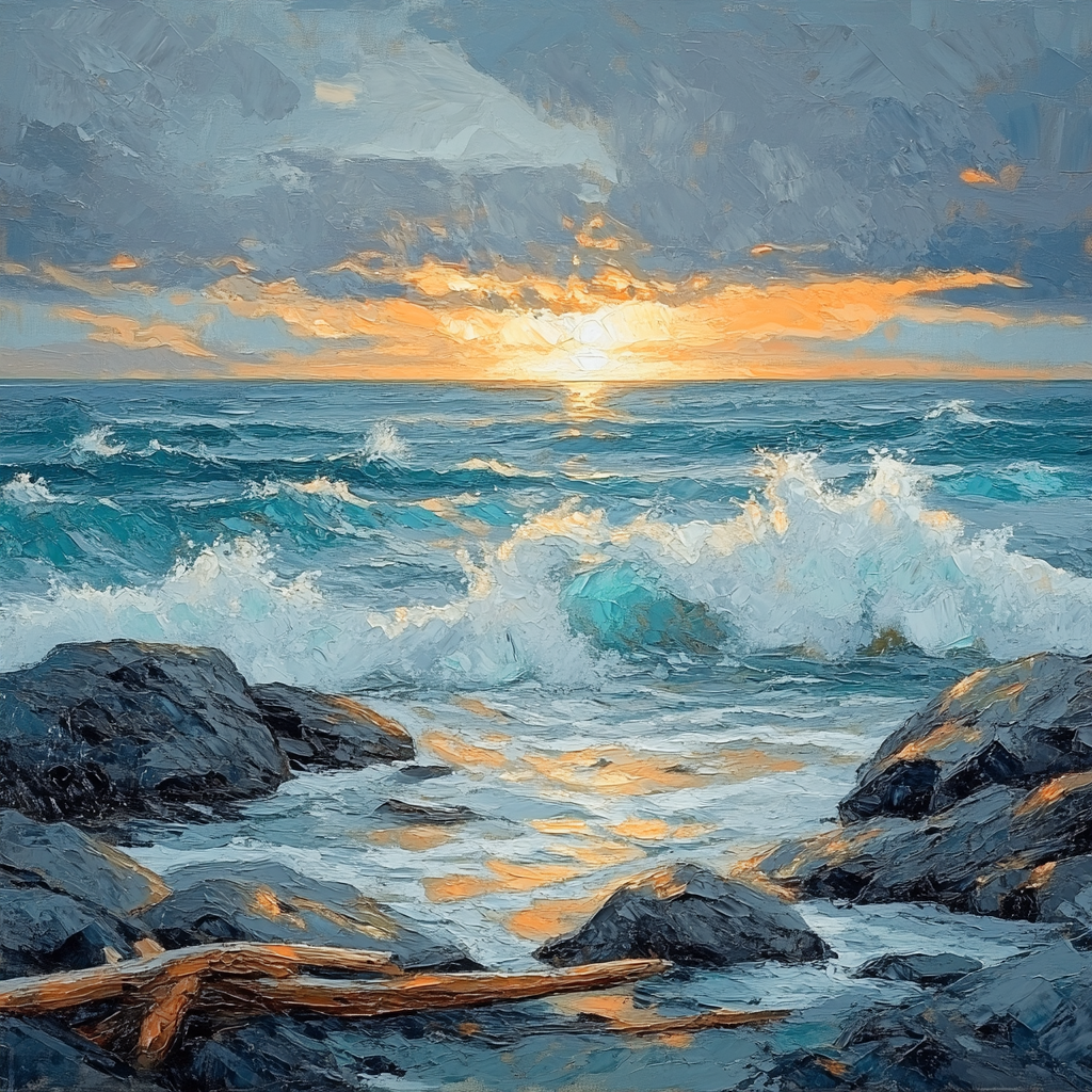 Emily Carr Inspired Stormtossed Pacific Coast paint by number