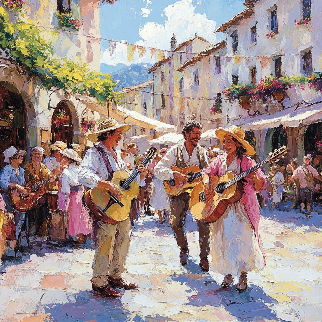 Pierre-Auguste Renoir Inspired Street Musicians Numbered painting kits