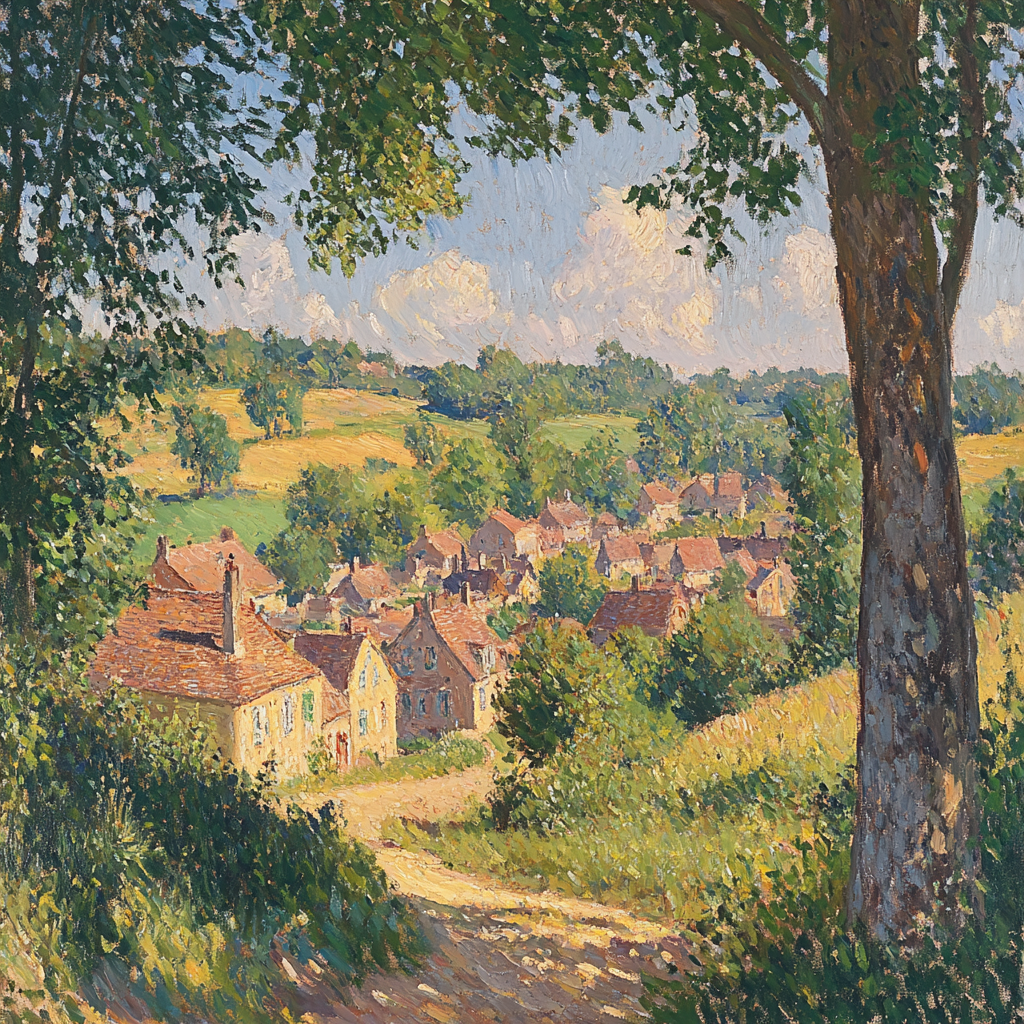 Camille Pissarro Inspired Village Morning DIY paint by numbers