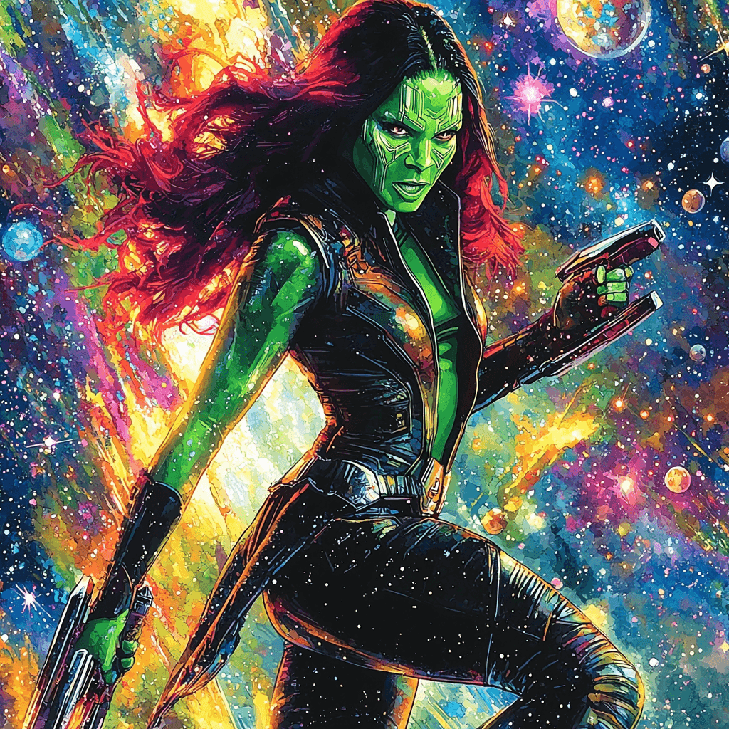 Zoe Saldana: The Galactic Guardian Of Two Universes Paint By Numbers Art