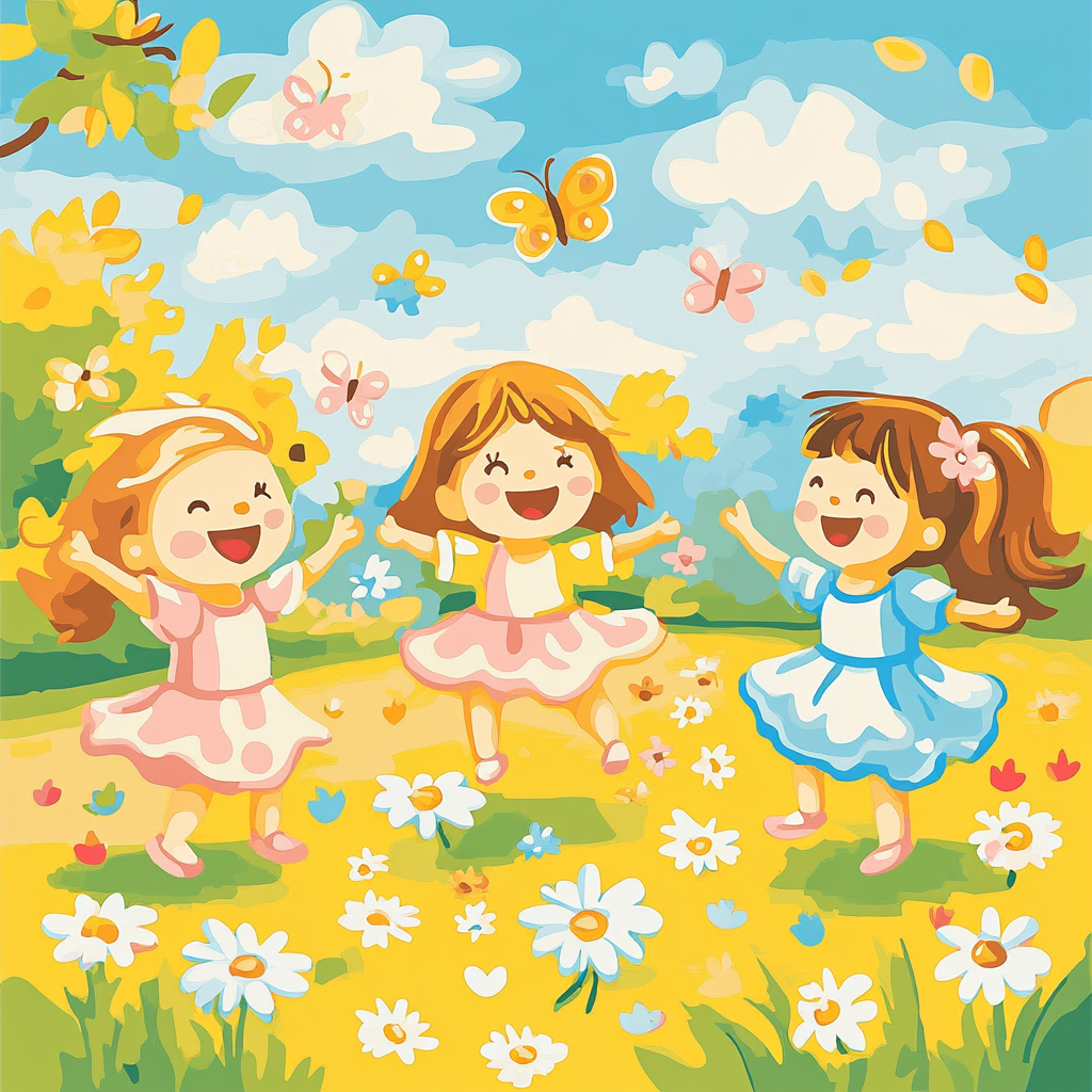 Happy Flower Dance Painting by numbers kit