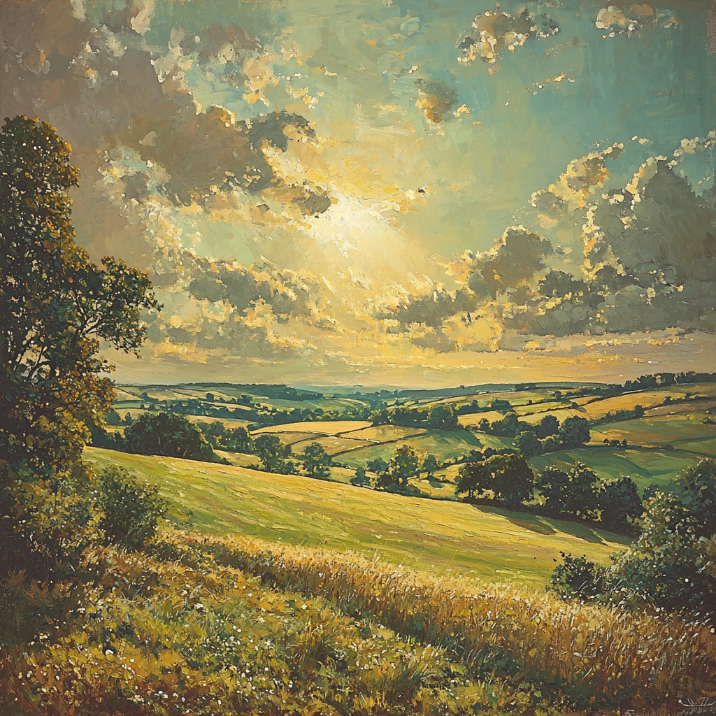 John Constable Inspired Sunlit Countryside Escape Numbered Painting Kits