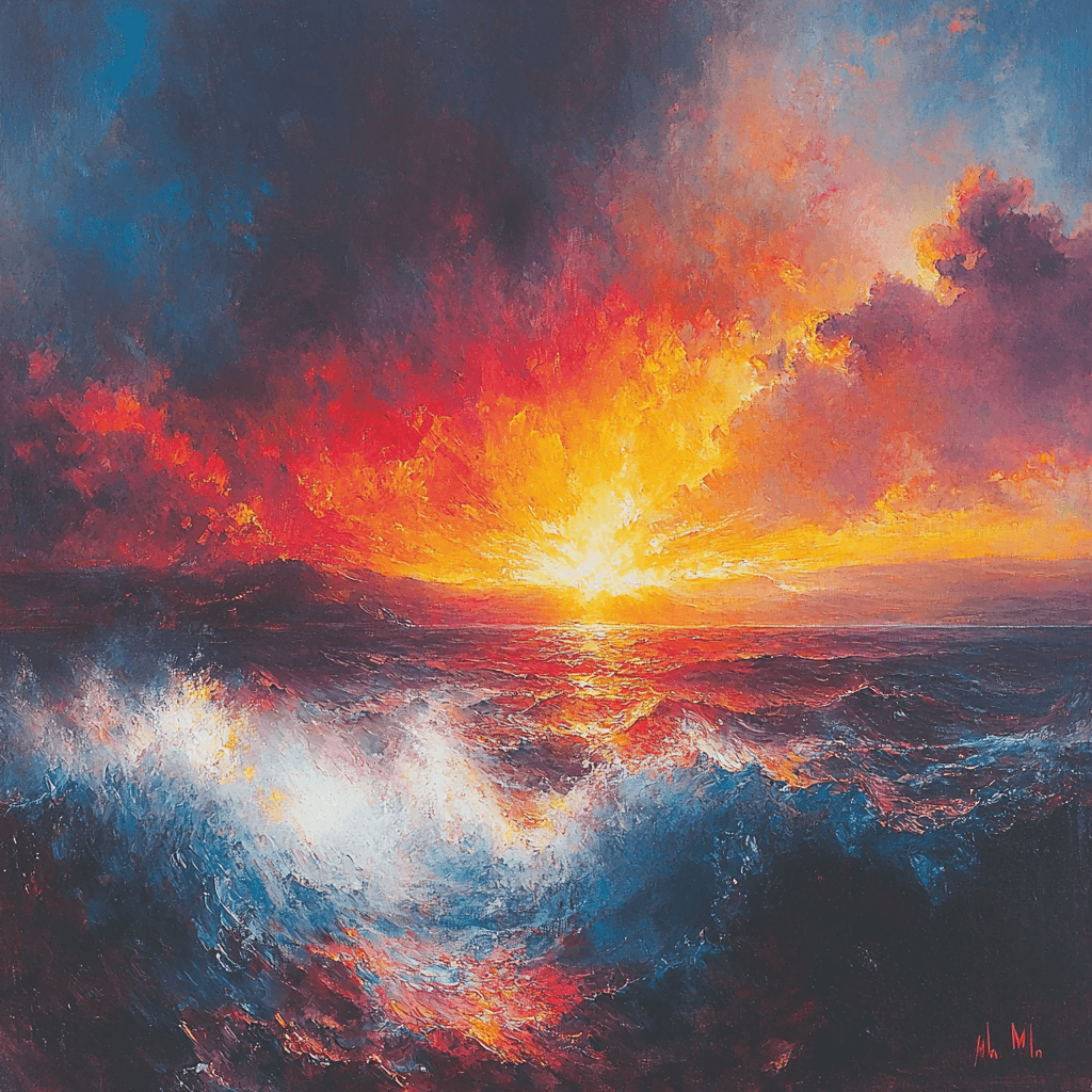 J.M.W. Turner Inspired Turner's Fiery Sunset Numbered Painting Kits