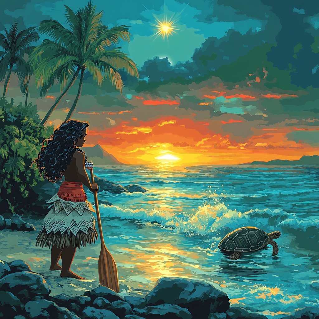 Moana Ocean Sunset Paint by numbers art
