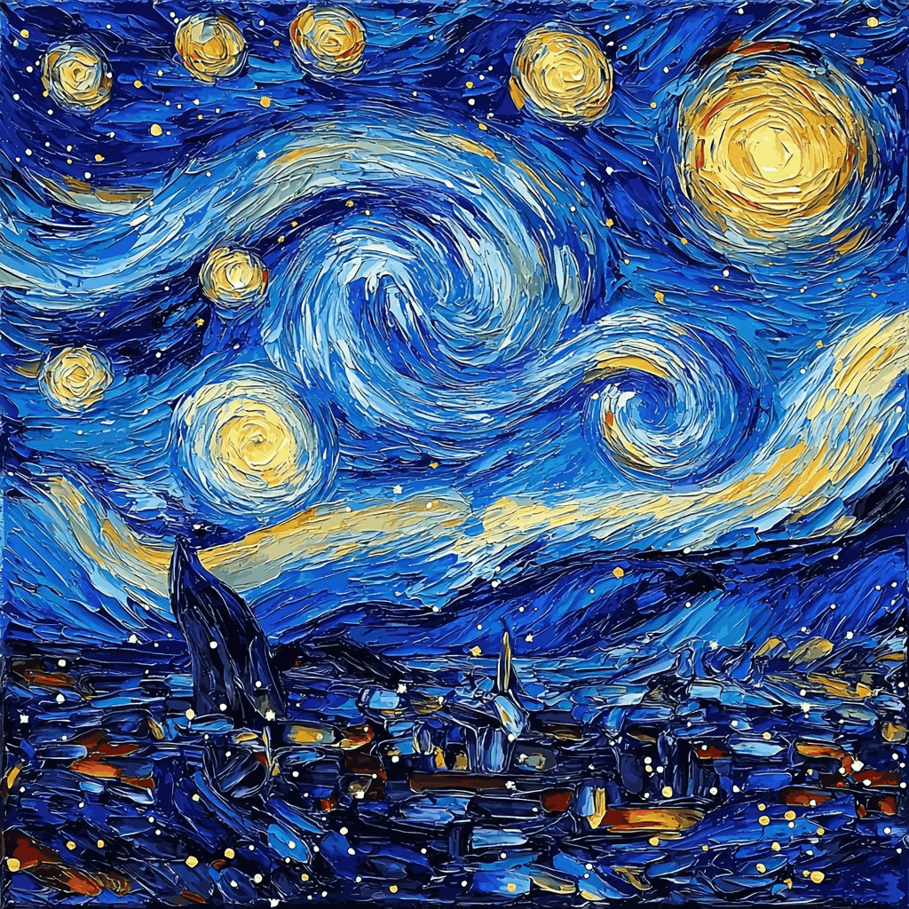 Van Gogh Inspired Celestial Connection Paint By Color