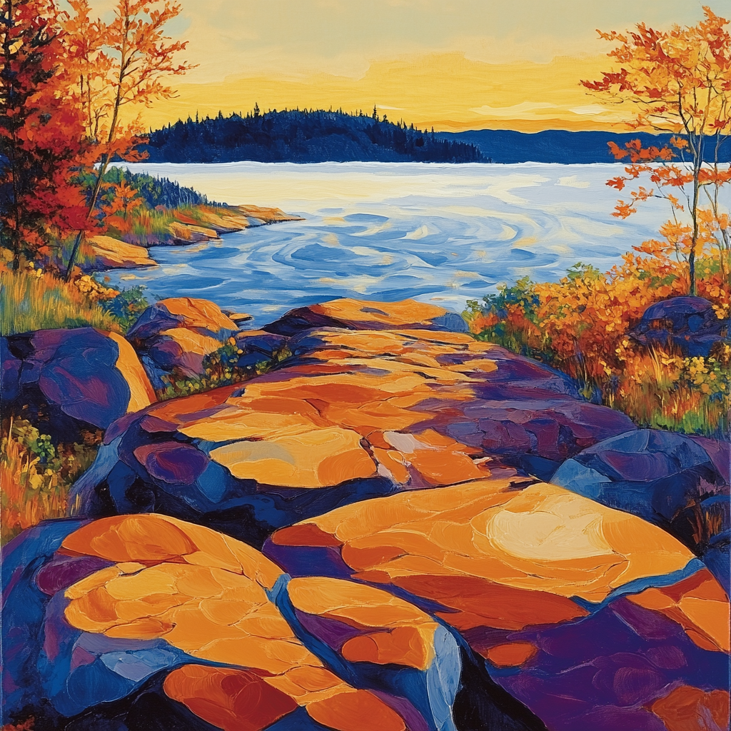 A.Y. Jackson Inspired Algoma Rock Rhythm Number painting