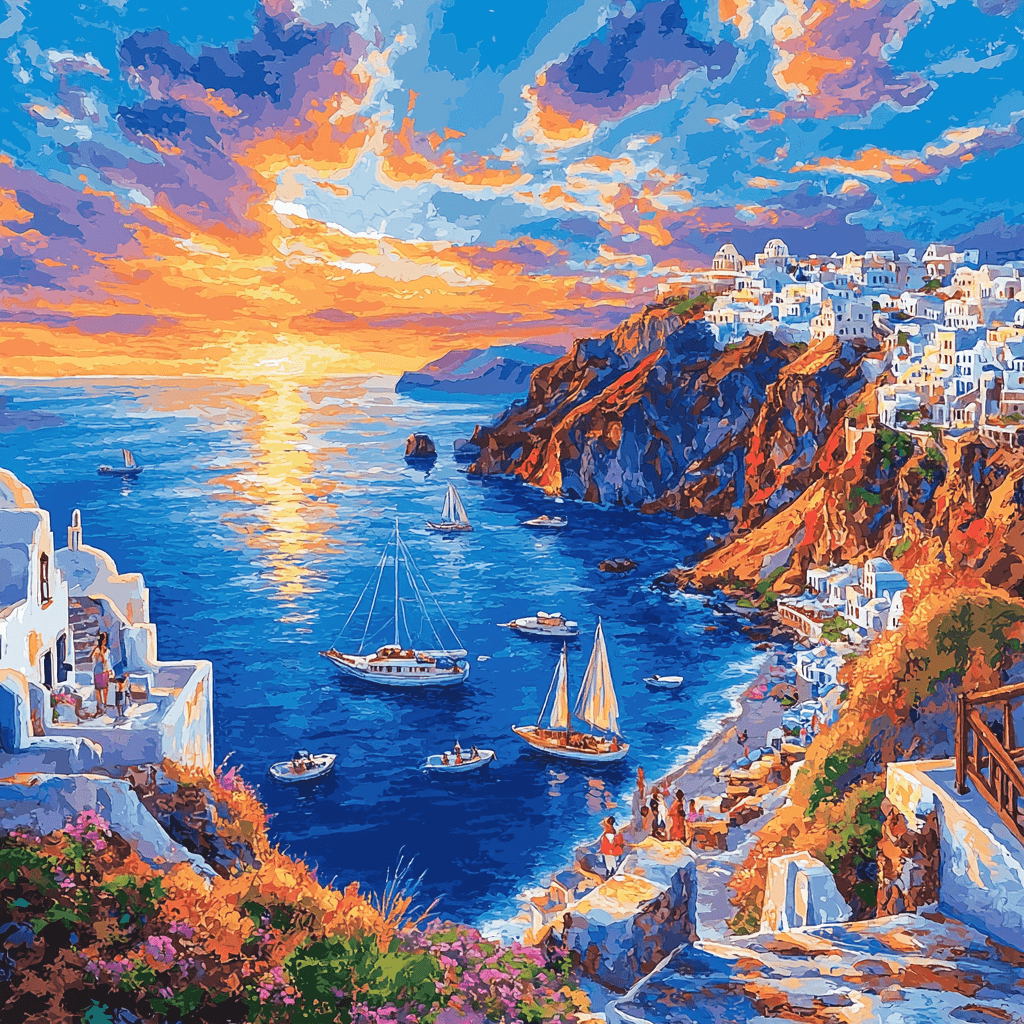 Santorini's Caldera Paint By Color