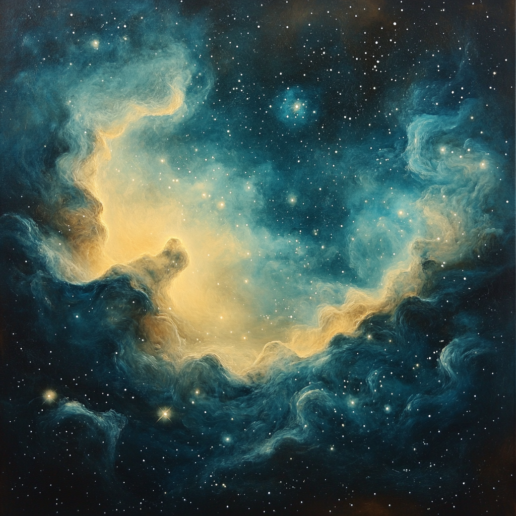 Leonardo Da Vinci Inspired Cosmic Nebula Patterns DIY paint by numbers