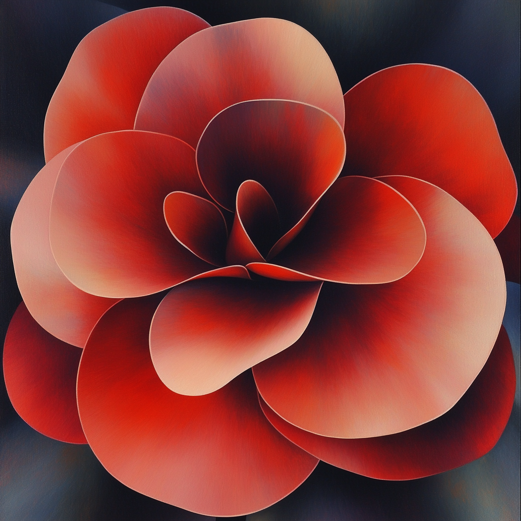Georgia O’Keeffe Inspired Desert Flower paint by color