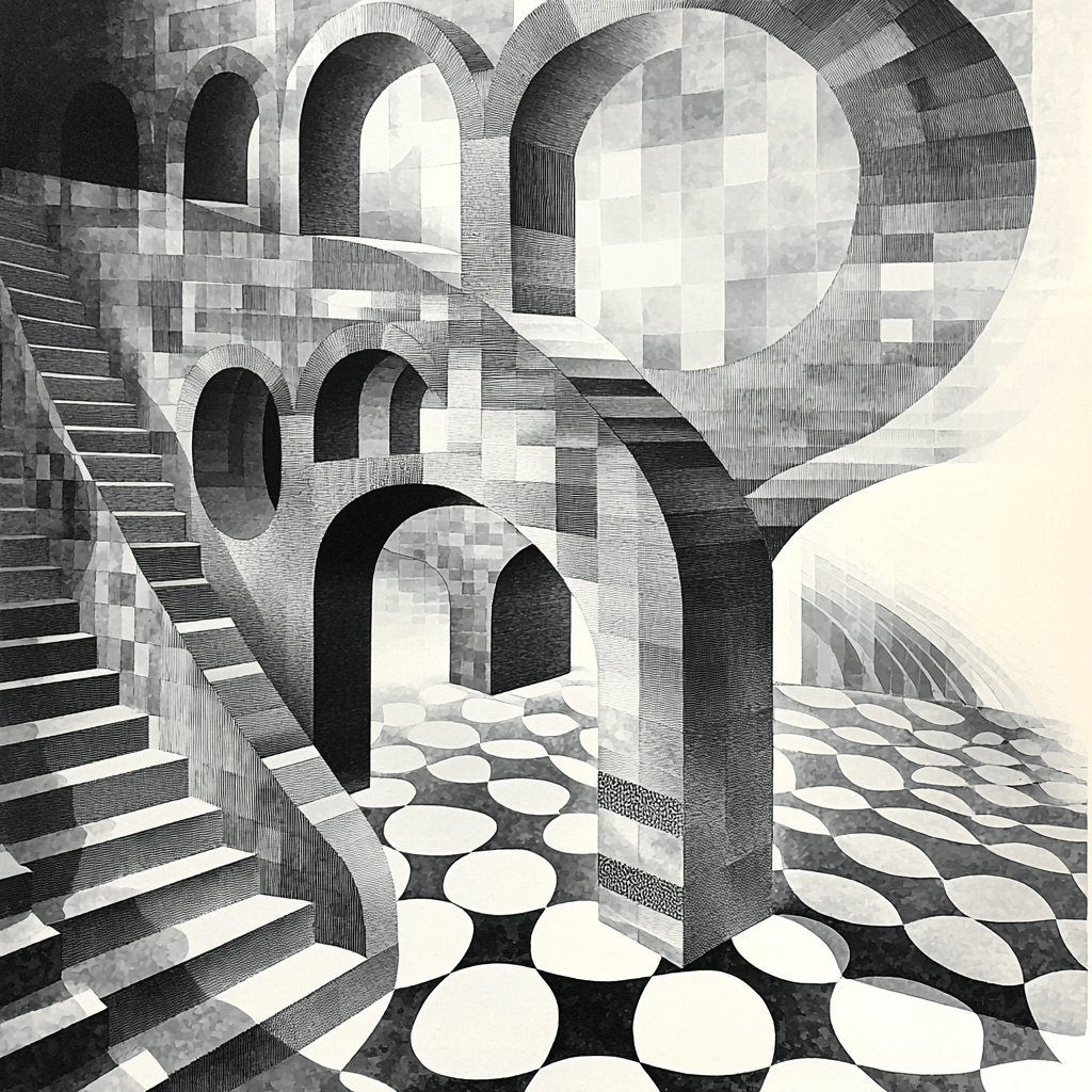 M.C. Escher Inspired Geometric Reverie Paint By Numbers Kits