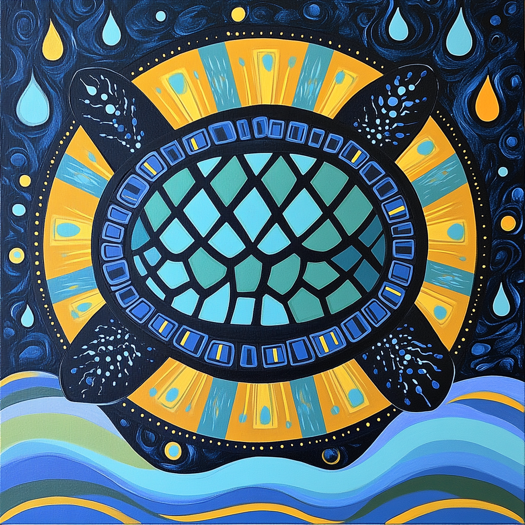 Norval Morrisseau Inspired Turtle Of The Water Spirits Numbered painting kits
