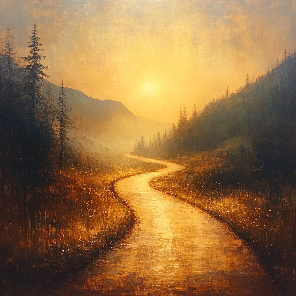 Turner Inspired Sunset Road painting number kit