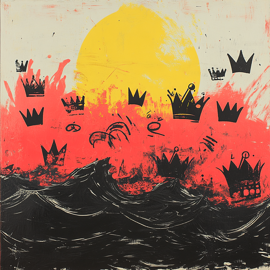 Jean-Michel Basquiat Inspired Silent Cipher Ocean painting number kit