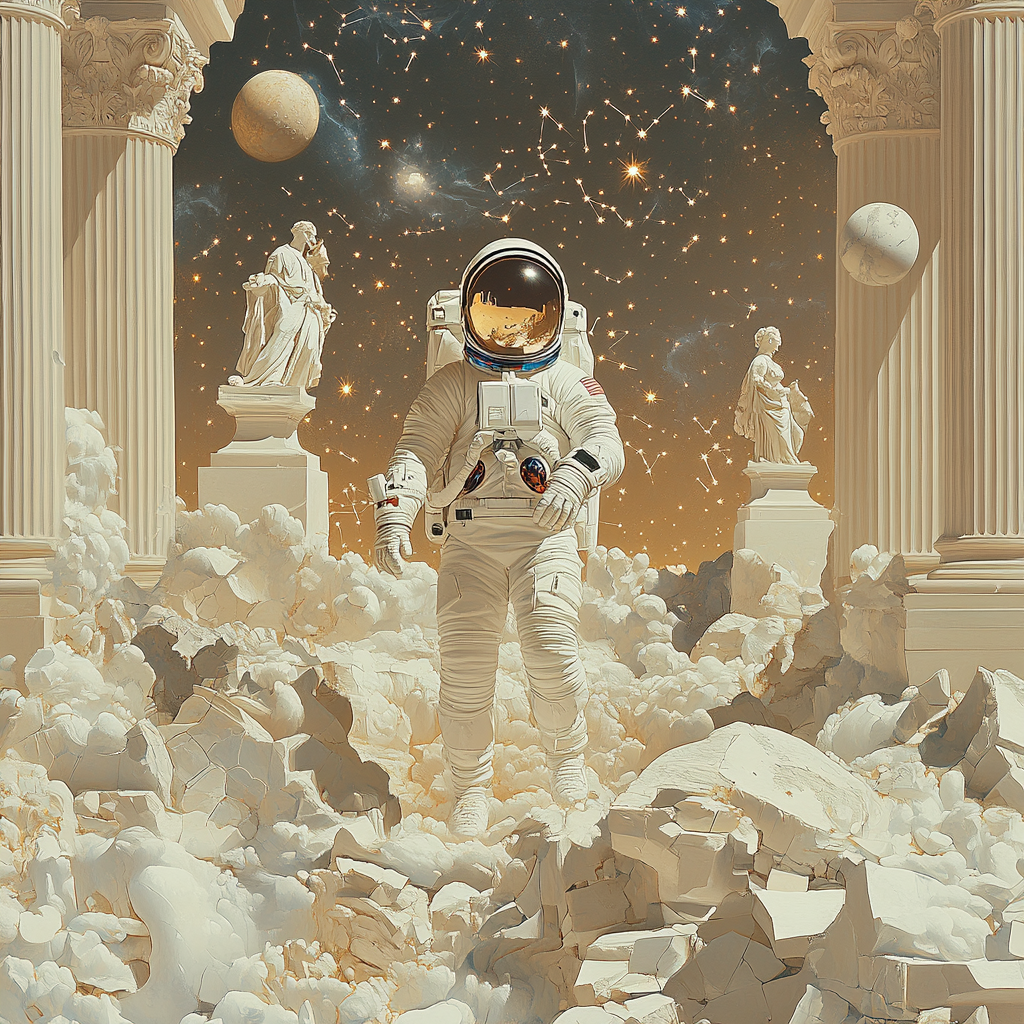 Salvador Dali Inspired Astronaut Dream paint by color