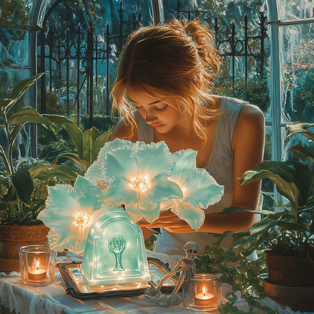 Midnight Botanist At The Graveyard Greenhouse paint by color