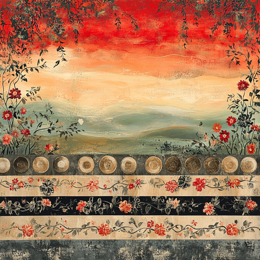 Nandalal Bose Inspired Village Festival Rhythm paint by numbers