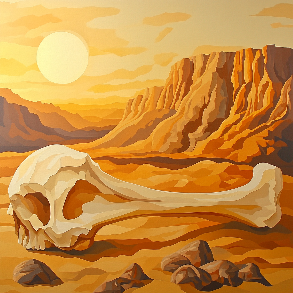 Georgia OKeeffe Inspired Radiant Sandy Bone Silhouette Numbered painting kits