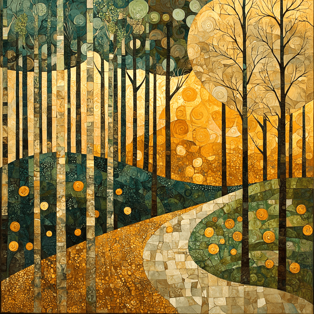 Gustav Klimt Inspired Fractal Forest Paint By Number