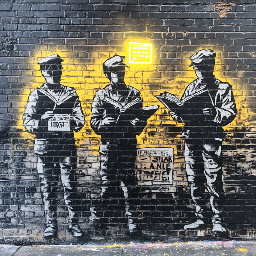 Banksy Inspired Neon Library Protest DIY paint by numbers