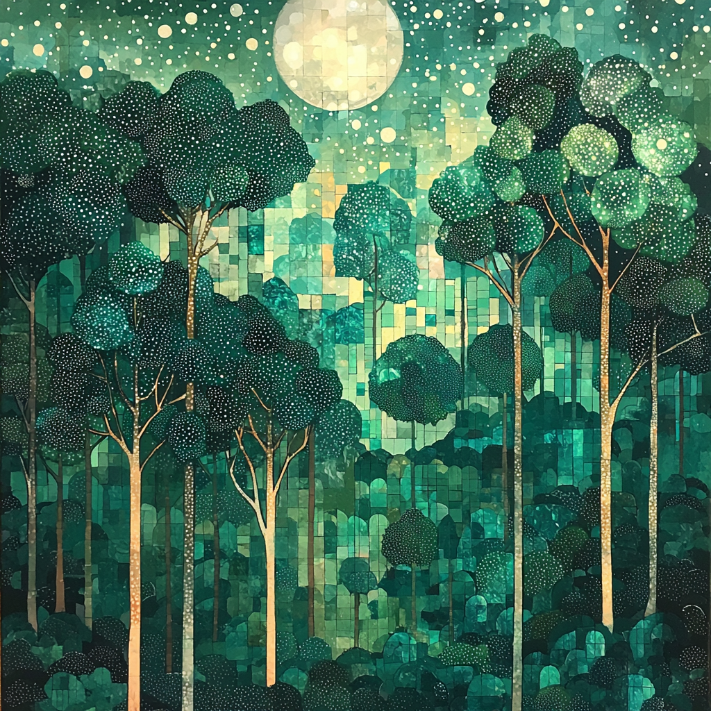 Georges Seurat Inspired Mystical Woodland Dance Paint By Color