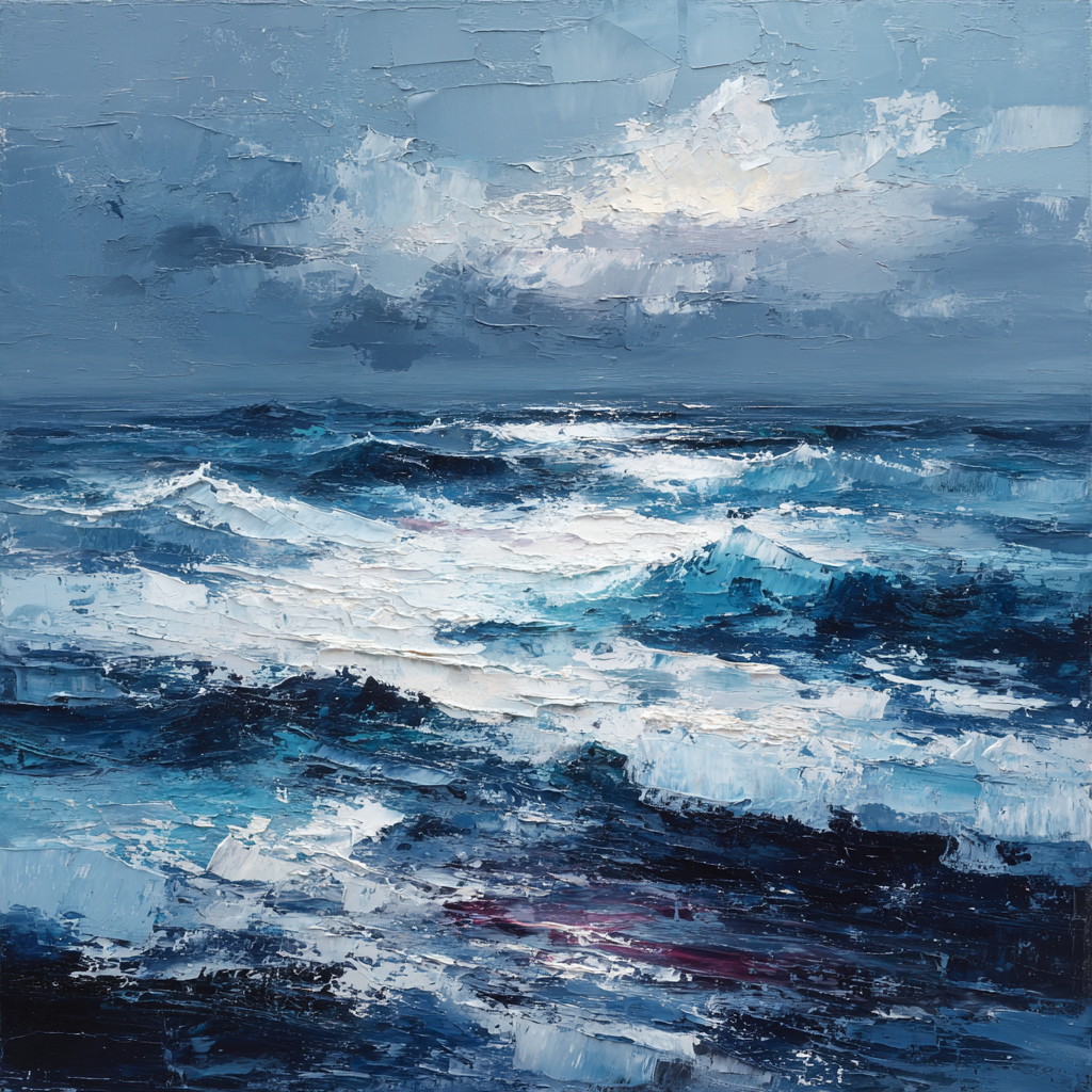 Jackson Pollock Inspired Ocean Storm Abstraction Numbered painting kits