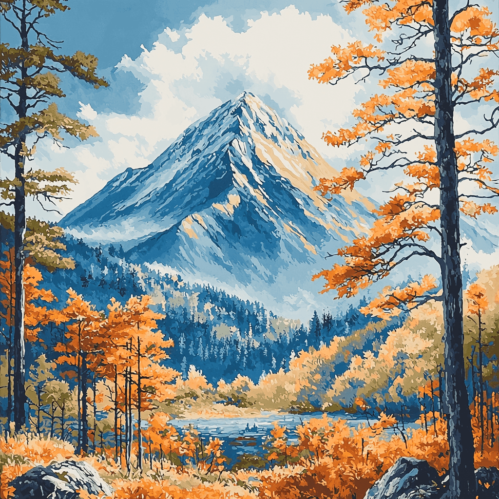 Katsushika Hokusai Inspired Hokusai's Majestic Mountain Numbered Painting Kits