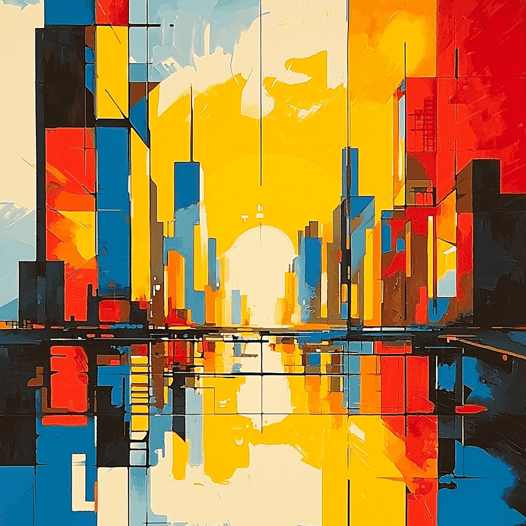 Piet Mondrian Inspired Metropolitan Melody Paint By Color