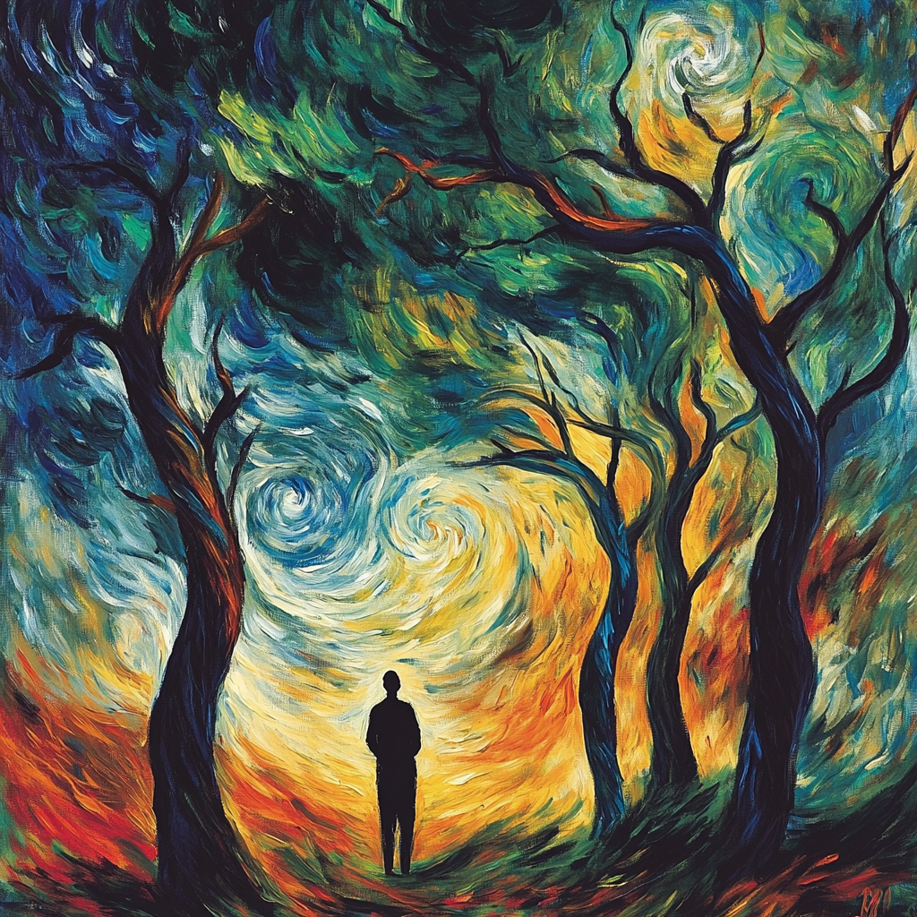 Edvard Munch Inspired Melancholic Forest Paint by numbers kits