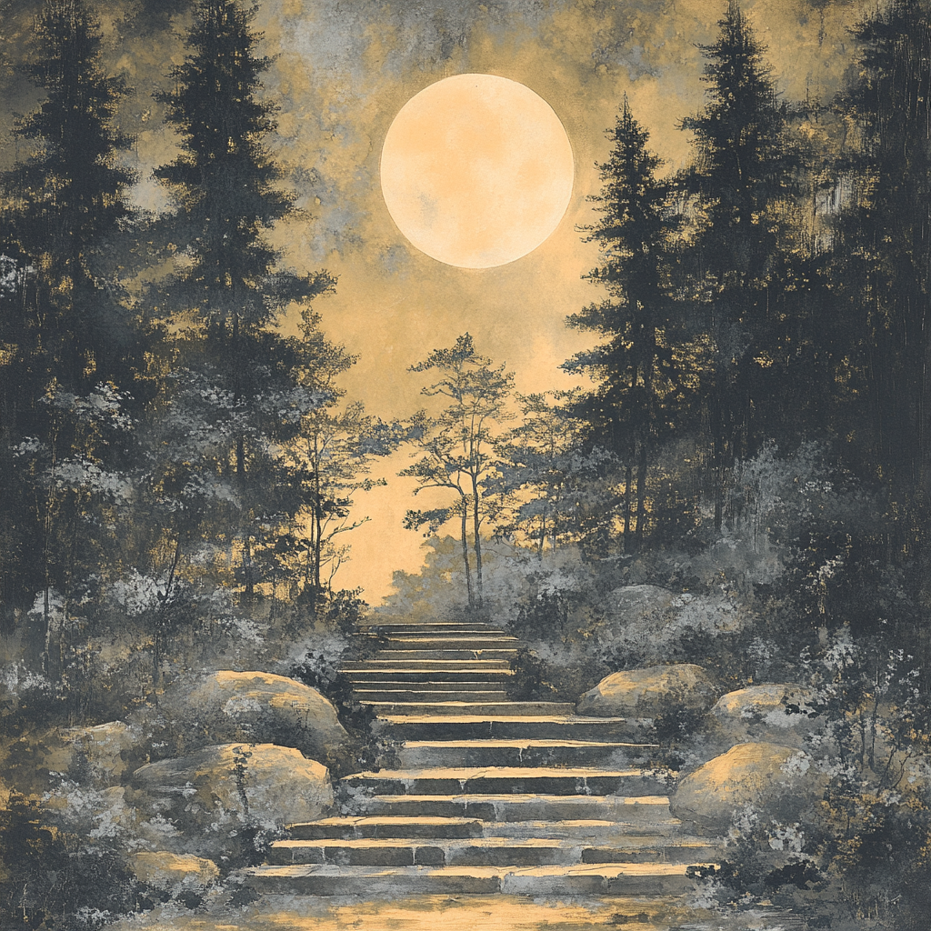 Zhao Mengfu Inspired Moonlit Pine Garden Painting by numbers kit