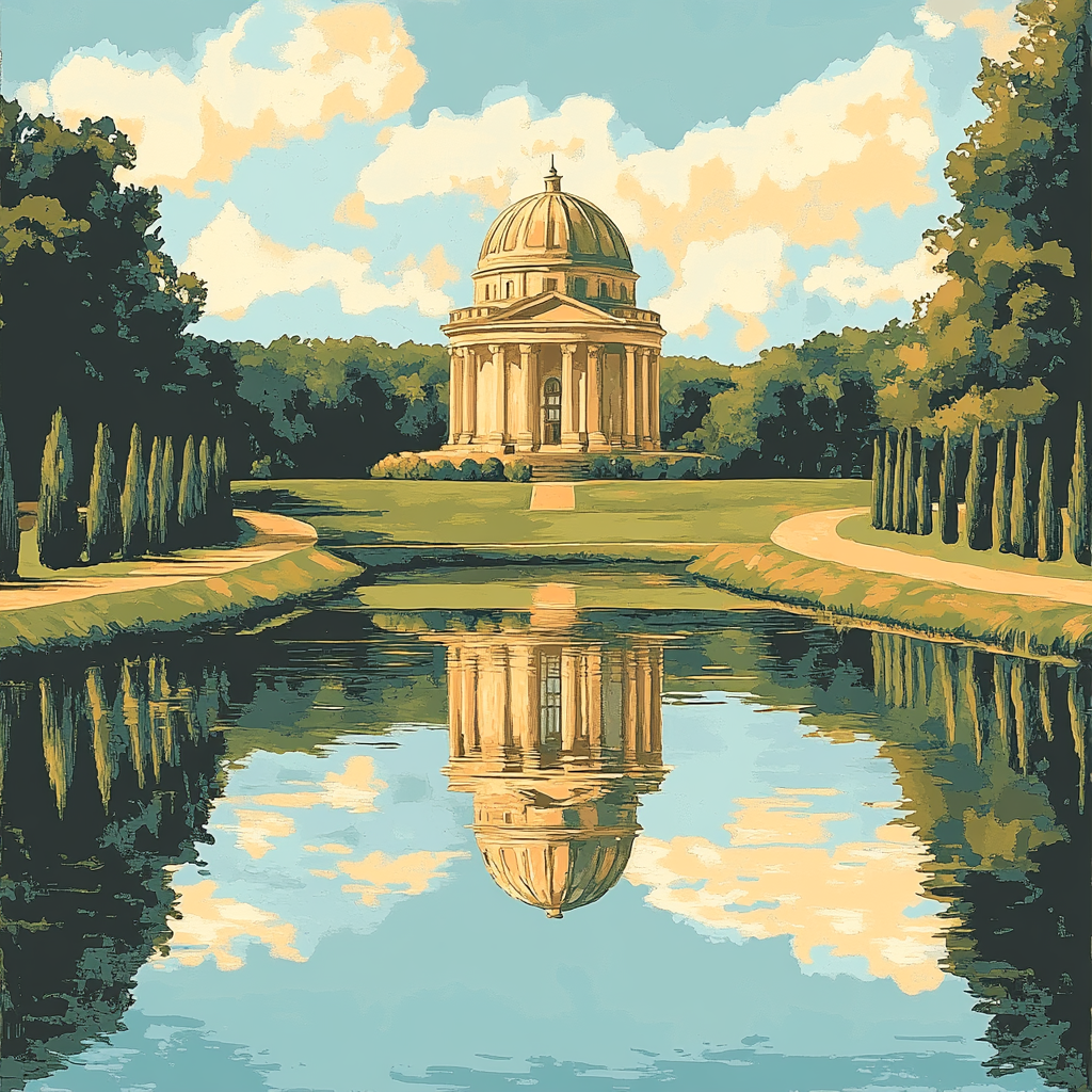Raphael Inspired Symmetrical Lake With Domed Rotunda Number painting