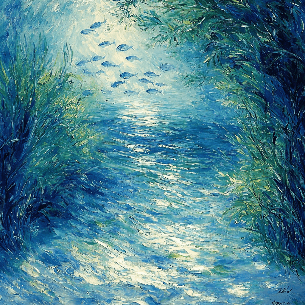 Pierre-Auguste Renoir Inspired Ethereal Waters Paint By Color