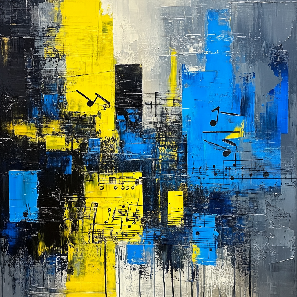 Jean-Michel Basquiat Inspired Fragmented Cityscape Of Sound DIY paint by numbers