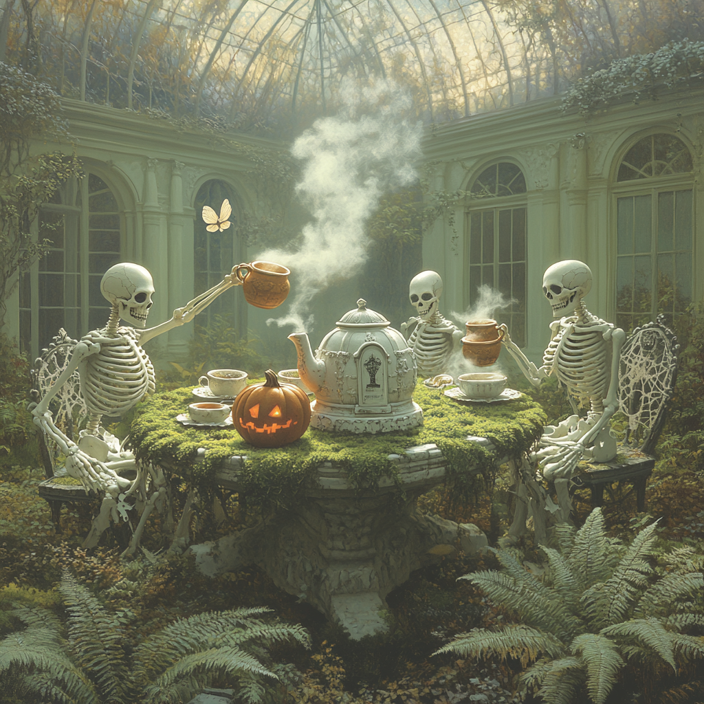 Crypt Garden Tea Party Spooky paint by number