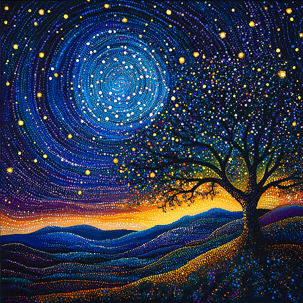 Georges Seurat Inspired Celestial Harmonies Paint By Number