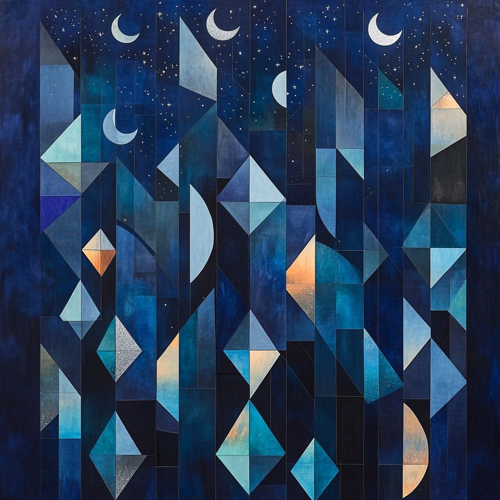 Pablo Picasso Inspired Nocturnal Geometric Sky Numbered painting kits