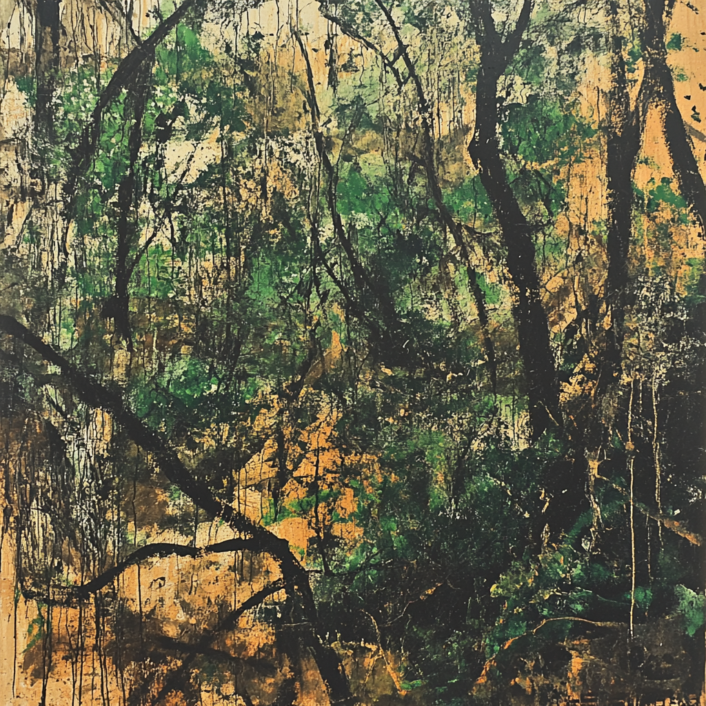 Jackson Pollock Inspired Forest Chaos paint by numbers