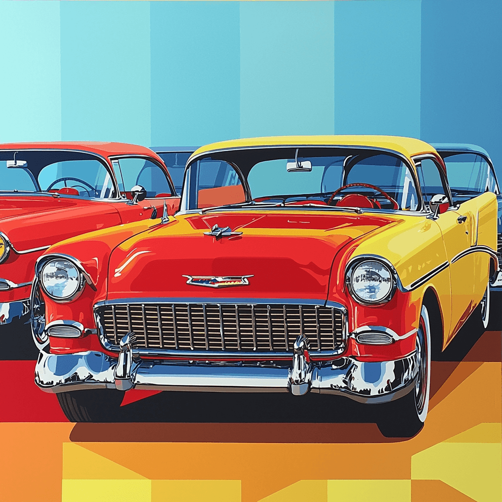 Warhol Inspired Vintage Cars DIY Paint By Numbers