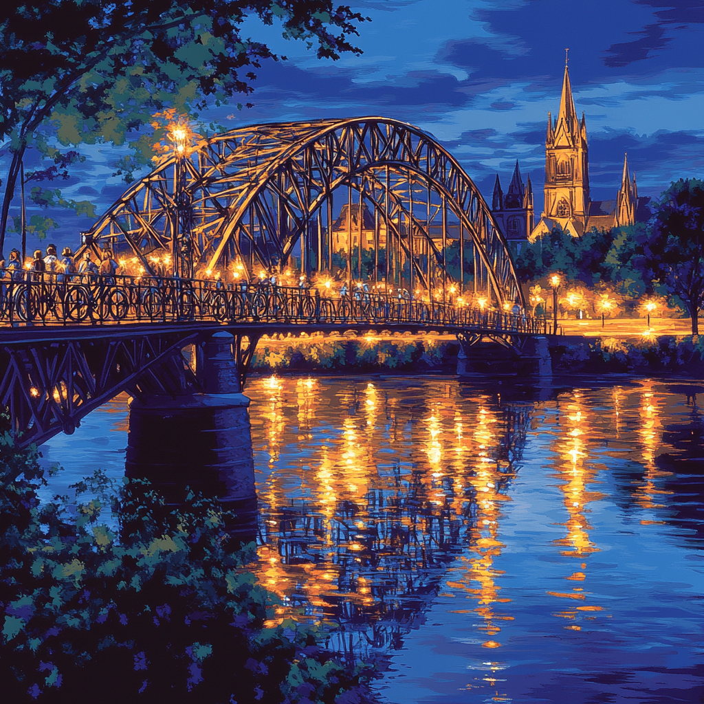 Riverside Walk Hohenzollern Bridge Cologne Germany paint by number