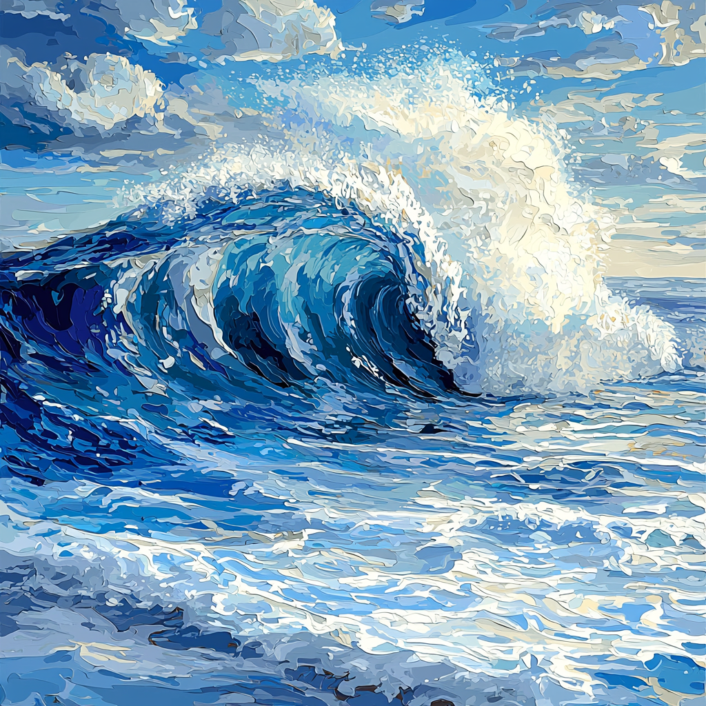 Michelangelo Inspired Sculpted Waves Paint By Numbers Art