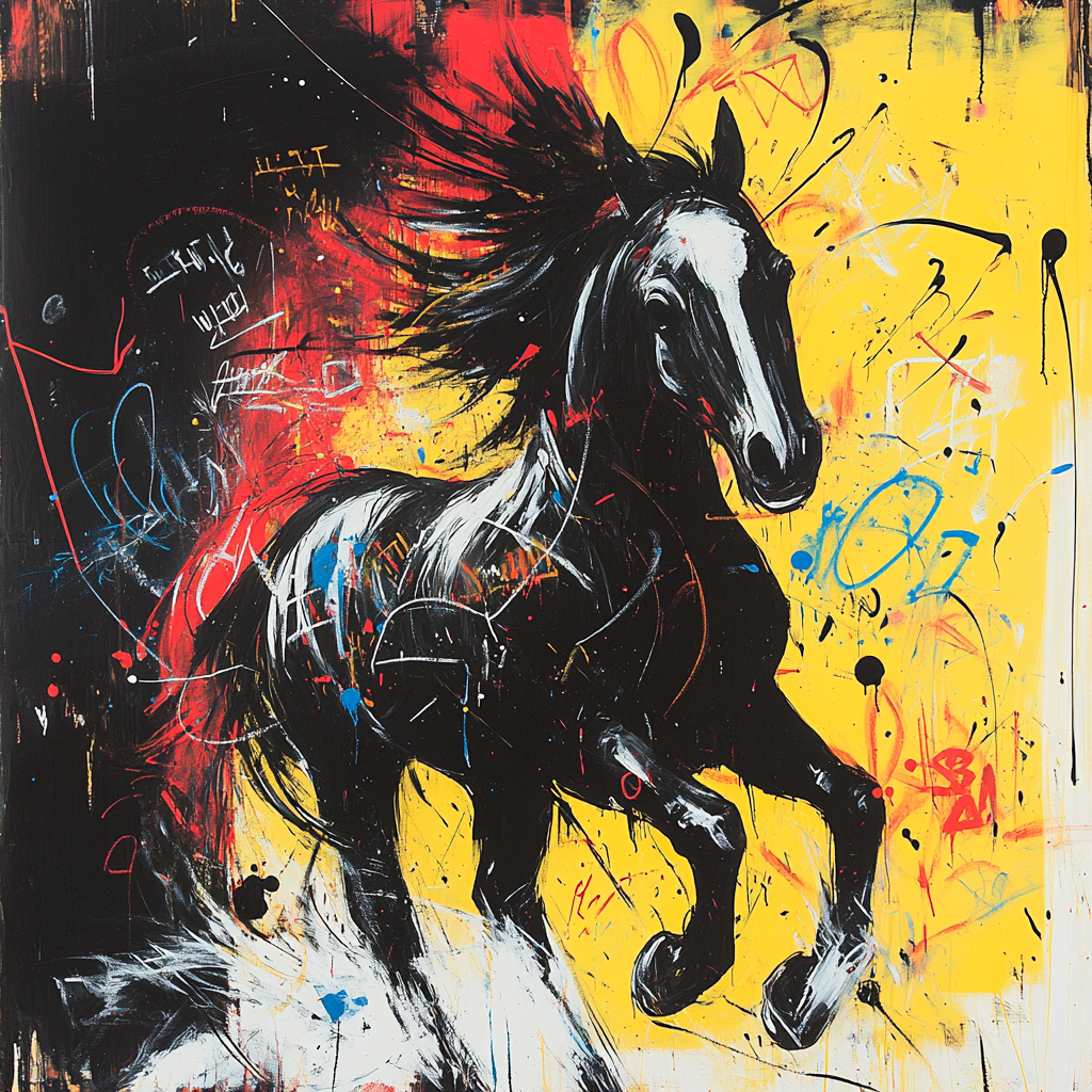 Jean Michel Basquiat Inspired Wild Horse DIY paint by numbers