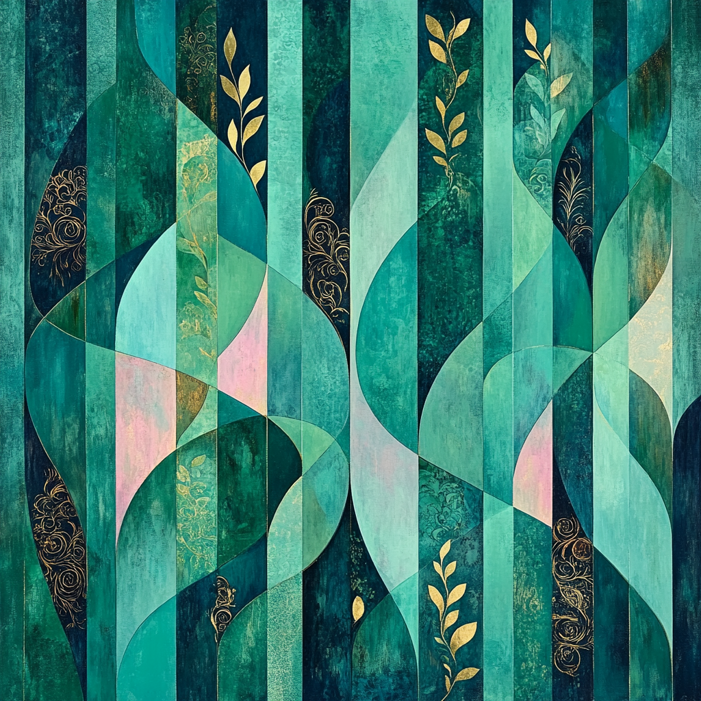 Gustav Klimt Inspired Emerald Mosaic Dream Painting by numbers kit