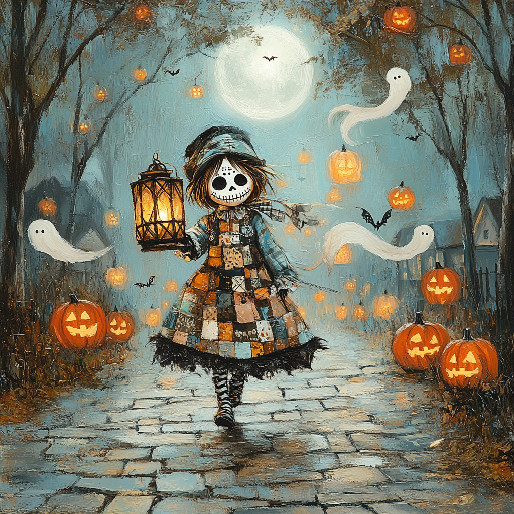 Spooky Moonlight Lantern Parade paint by number