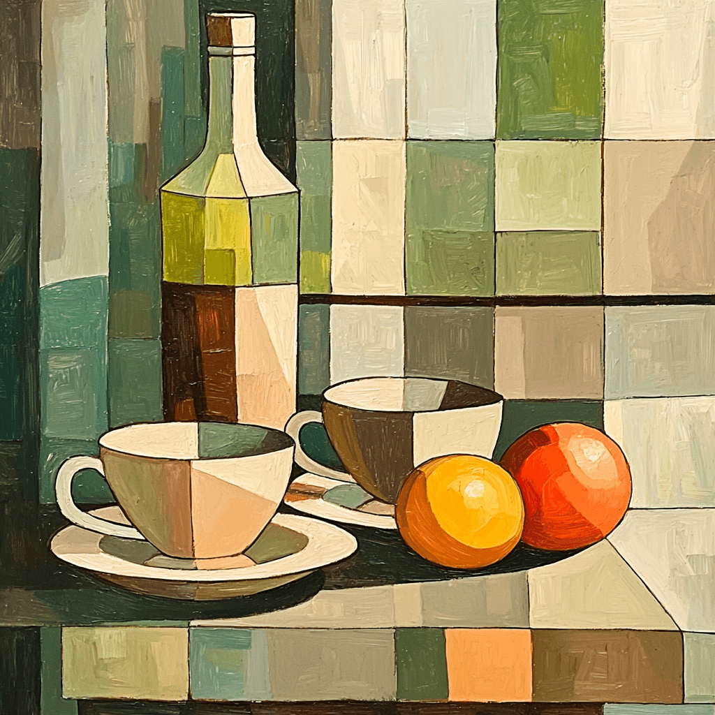 Juan Gris Inspired Cubist Café Still Life Paint By Numbers Kits