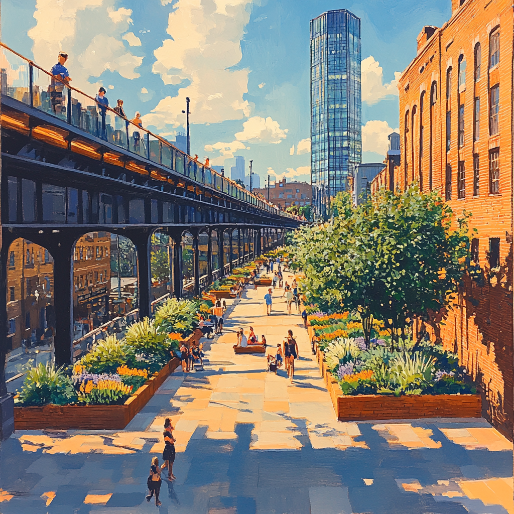 High Line Park Elevated View New York United States Painting by numbers kit