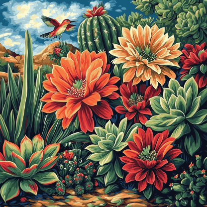 Frida Kahlo Inspired Kahlo's Desert Blossoms Paint By Number